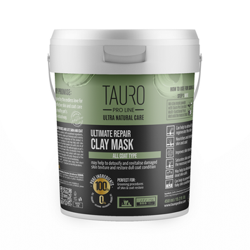 Tauro Pro Line Ultra Natural Care Ultimate Repair Clay Mask Інтенсивно відновлювальна глиняна маска для шкіри та шерсті собак і котів, 450 г TPL47575 фото
