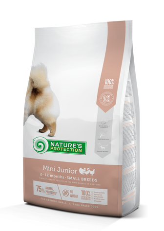 Nature's Protection Mini Junior Small Breeds Сухий корм для цуценят малих порід з м'ясом птиці, 7,5 кг NPS45725 фото