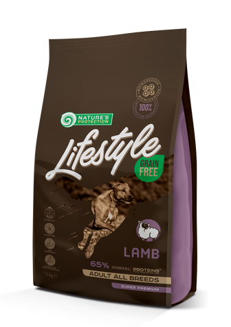 Nature's Protection Lifestyle Grain Free Lamb Adult All Breeds Сухий беззерновий корм для собак усіх порід з ягням, 1,5 кг NPLS45673 фото