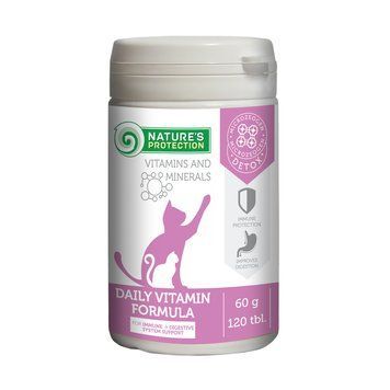 Nature's Protection Daily Vitamin Formula Харчова добавка для зміцнення імунітету та покращення травлення у котів, 120 таблеток CAN63299 фото