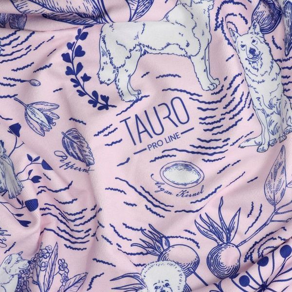 Tauro Pro Line Рушник з мікрофібри круглий рожевий з блакитними деталями та китицями, 150 х 150 см TPLRAN70381 фото