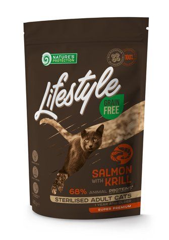 Nature's Protection Lifestyle Sterilised Salmon Сухий беззерновий корм для стерилізованих котів з лососем, 400 г NPLS45798 фото