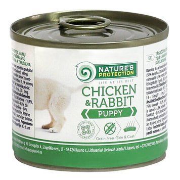 Nature's Protection Puppy Chicken & Rabbit Вологий корм для цуценят з куркою і кроликом, 200 г KIK45089 фото