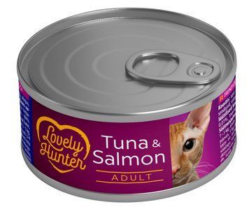 Вологий корм для дорослих котів із тунцем і лососем Lovely Hunter Adult cats with Tuna and Salmon, 85 г LHU45476 фото
