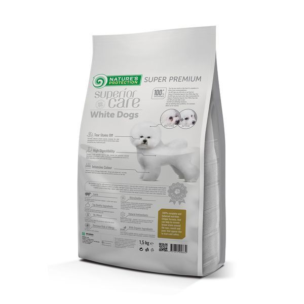 Nature's Protection Superior Care White Dogs Lamb Adult Small and Mini Breeds Сухий корм для дорослих собак малих порід з ягням, 1,5 кг NPSC45663 фото