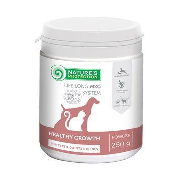 Nature's Protection Healthy Growth Харчова добавка для підтримки здоров'я зубів, суглобів та кісток собак та котів, 250 г CAN451418 фото