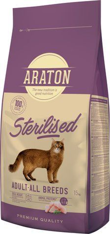 ARATON Sterilised Adult All Breeds Сухий корм для стерилізованих котів 15 кг ART47473 фото