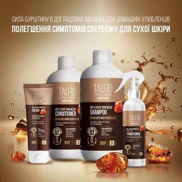 Tauro Pro Line Derma Care Dry & Itchy Skin Relief Conditioner Кондиціонер для усунення сухості і свербежу шкіри для собак і котів, 400 мл TPLDER70308 фото