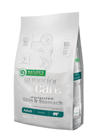 Nature's Protection Superior Care Sensitive Skin&Stomach Adult All Breeds Сухий корм для дорослих собак усіх порід із чутливим травленням з ягням, 1,5 кг NPSC45792 фото