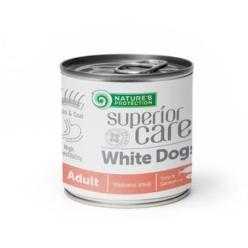 Nature's Protection Superior Care White Dogs Adult Soup Tuna & Salmon Суп для собак з білим забарвленням з тунцем і лососем, 140 мл KIKNPSC63360 фото